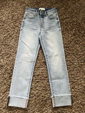 High-Rise Light Blue Straight Leg Women’s Jeans